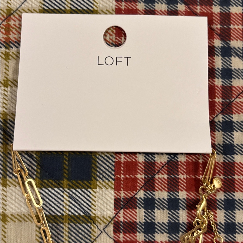 LOFT Gold Double Chain Necklace - Picture 2 of 8